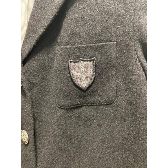 Banana Republic Y2K Academic Wool Blazer Black Size 8 Preppy Fall Back To School - Picture 9 of 16